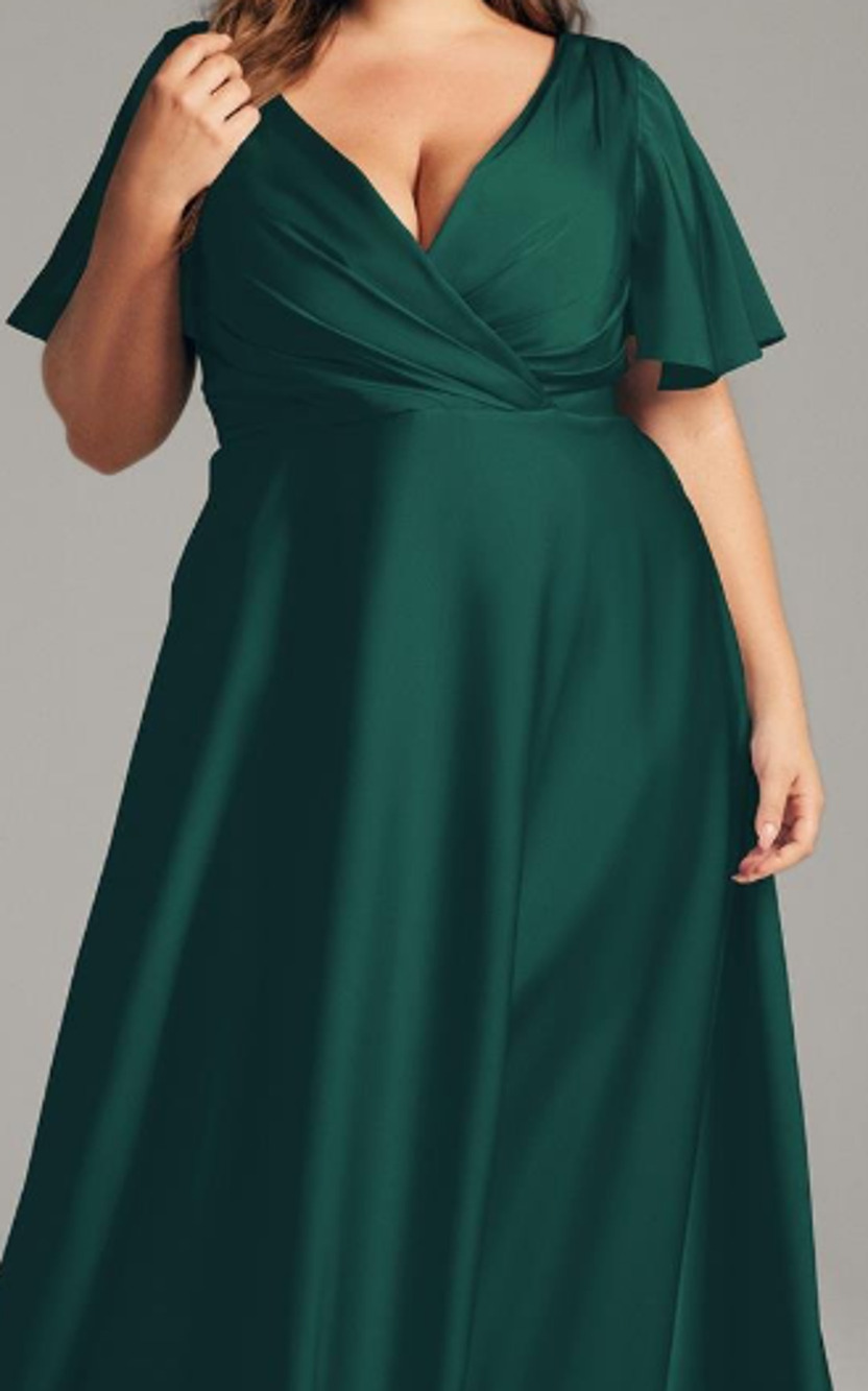AW BRIDAL SZ 4 S hunter green Furst bridesmaid gala formal party maxi dress B37